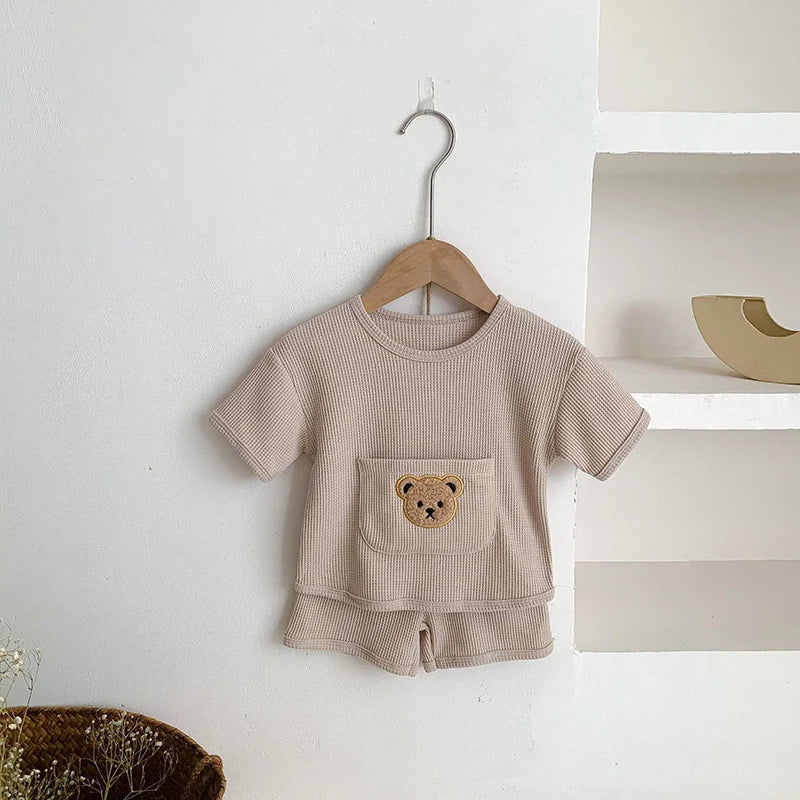 Waffle Bear Shorts Set