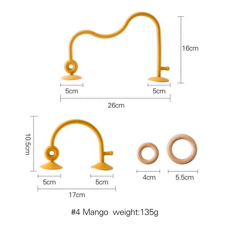 Montessori Wood Ring Soft Silicone Teether Toys