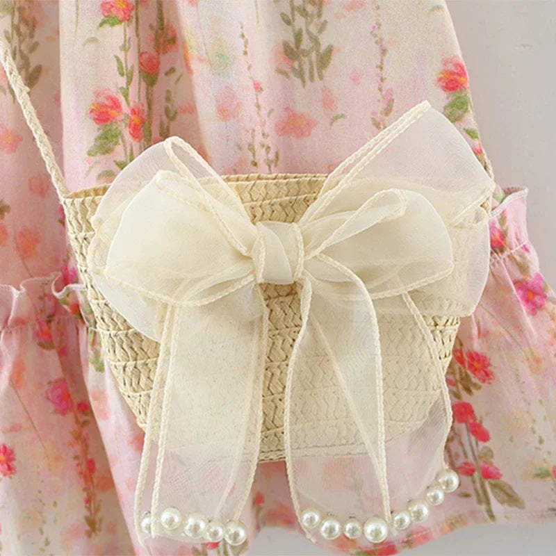 Floral Print Dress with Bag