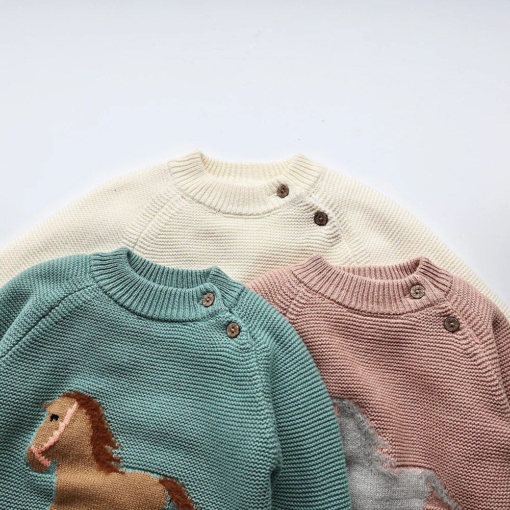 Fur Lining Embroidery Pony Sweater