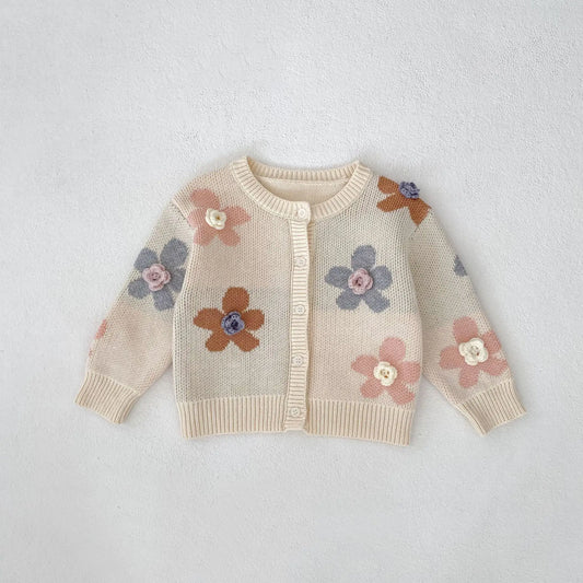 Floral Jacquard Knitted Cardigan