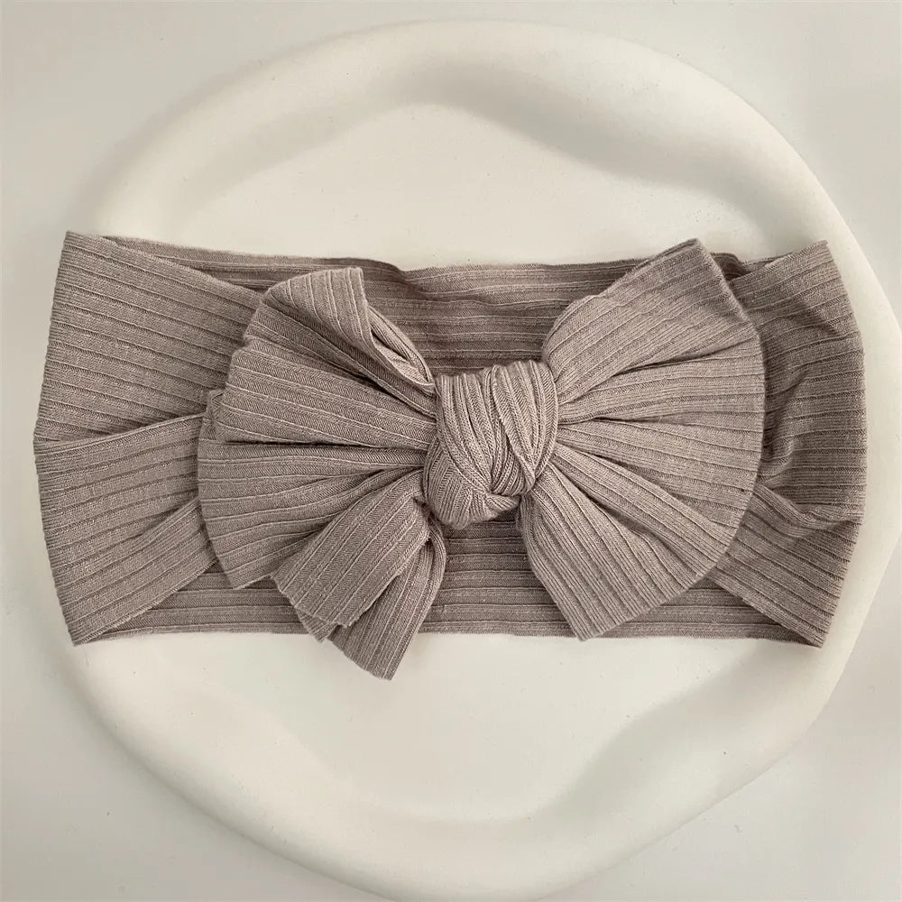 Ribbed Bow Elastic Soft Headband