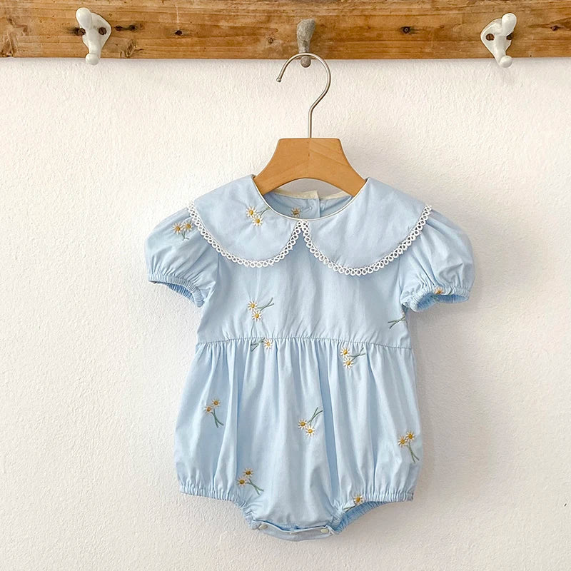 Embroidery Sunflower Romper