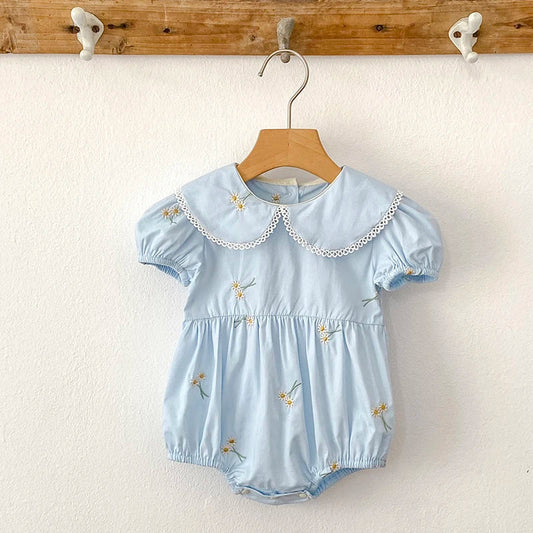Embroidery Sunflower Romper