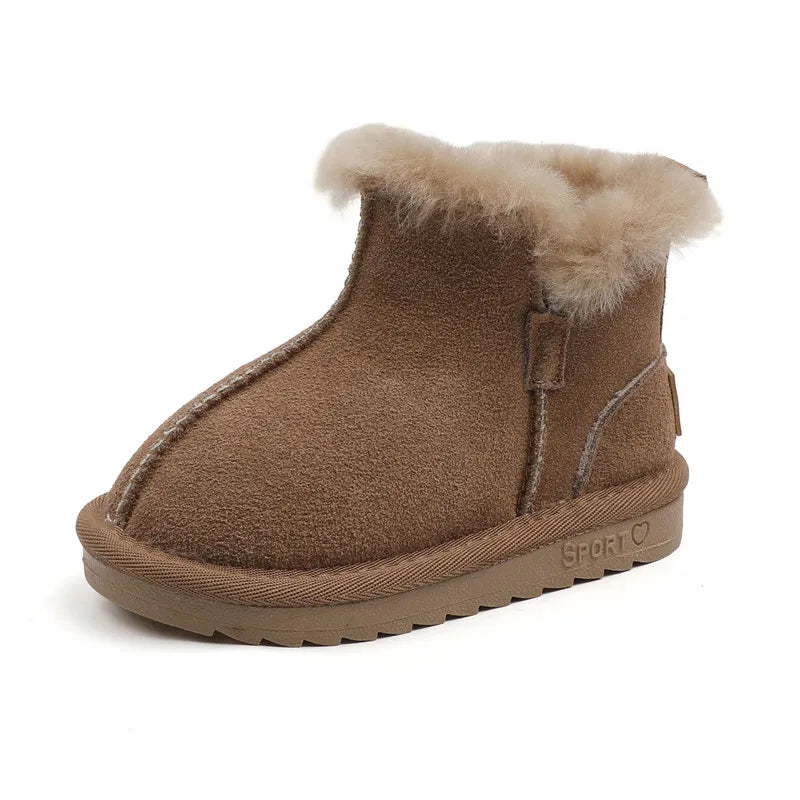 Girls Fur Lining Zip Up Snow Boots