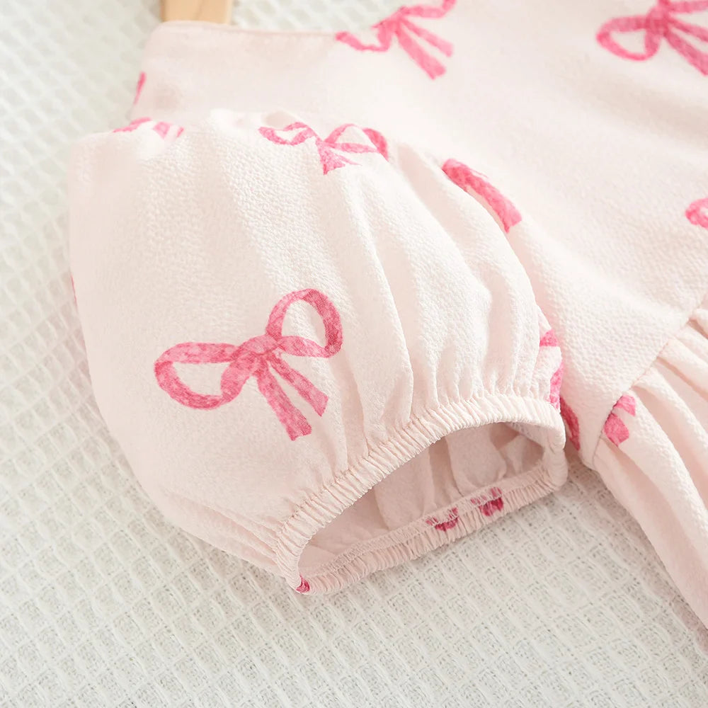 Ribbon Print Casual Dress