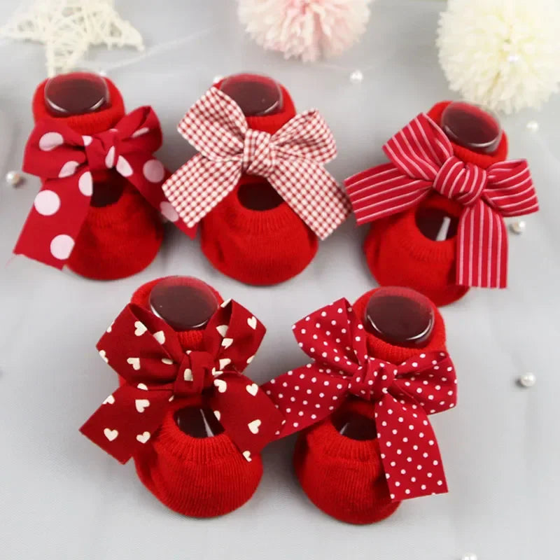 Anti Slip Bowtie Cotton Socks