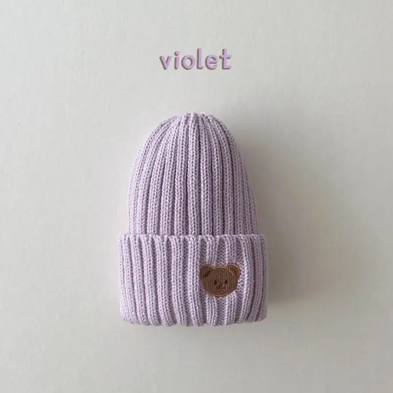 Teddy Bear Embroidered Beanie Hat