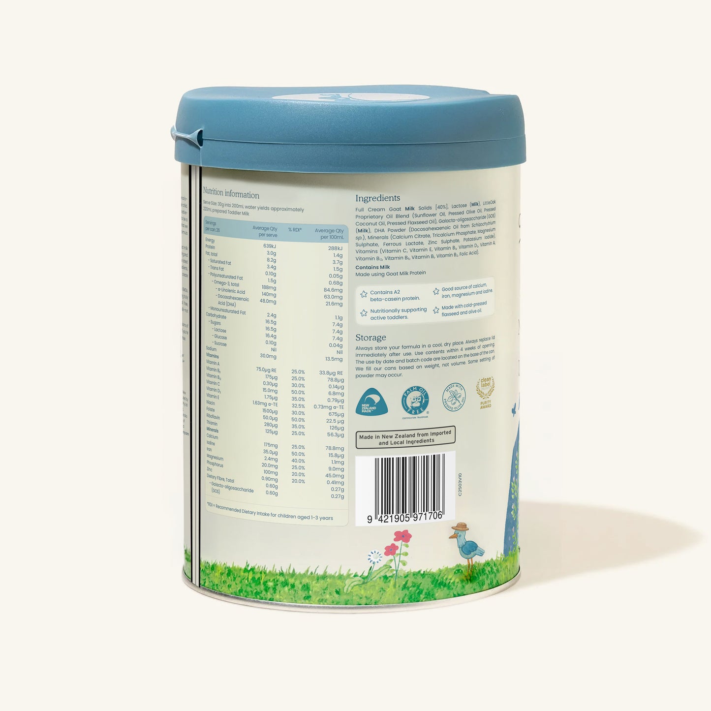 Natural Goat Milk Toddler Milk with Olive Oil 800gm Can (12+ months)