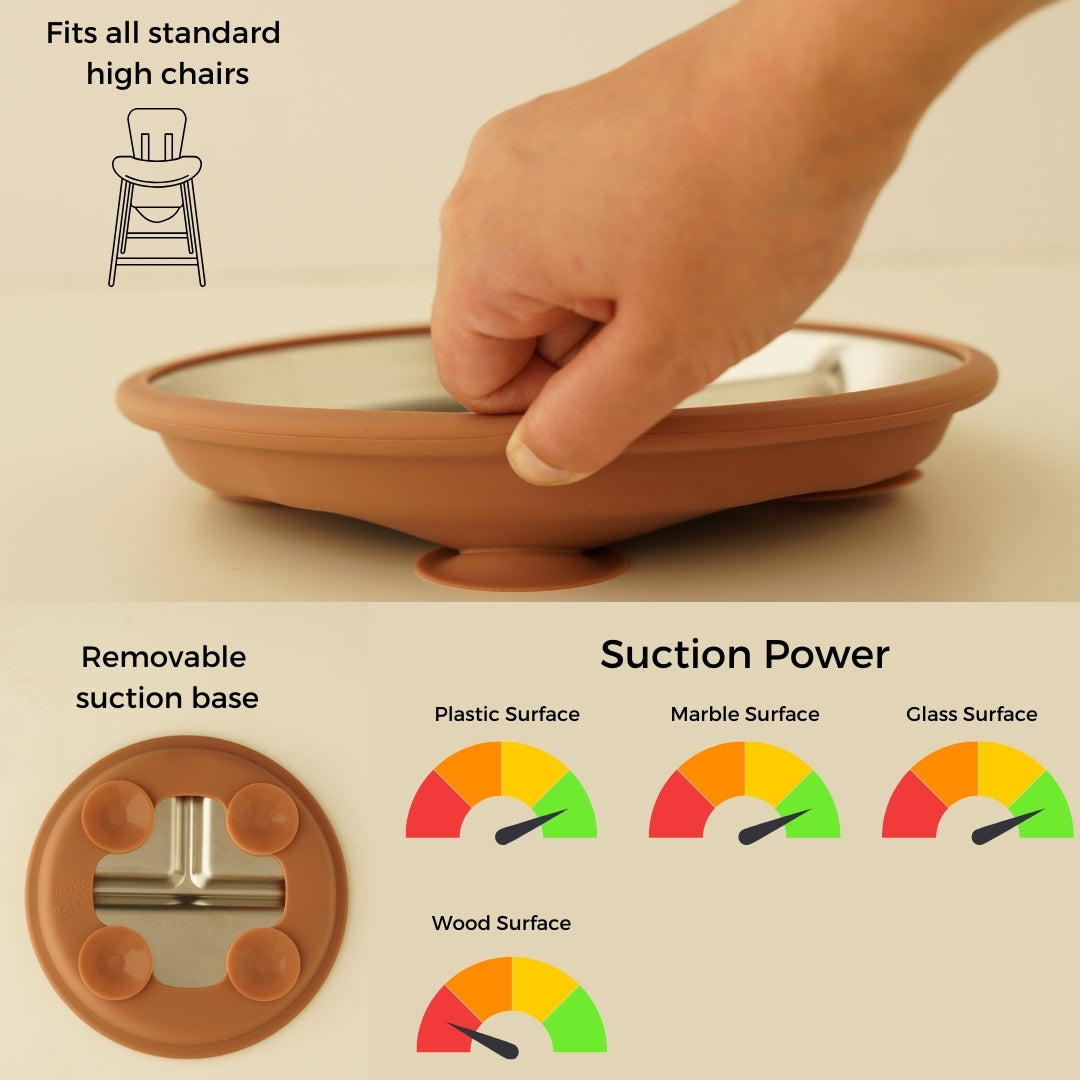 Stainless Steel Baby Feeding Set 6+ Months - Mocha Mousse
