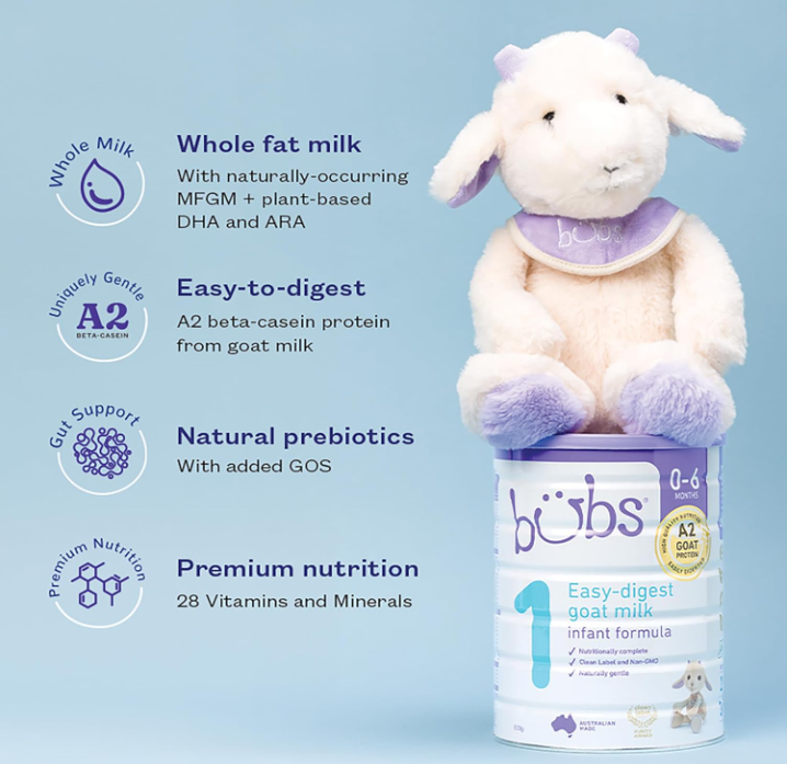 Aussie Bubs Goat Milk Infant Formula (Stage 1, 0-6 months)