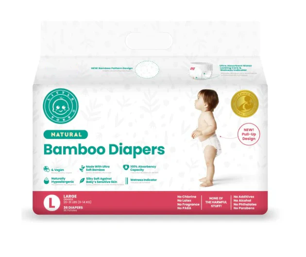 Little Toes® Natural Bamboo Diapers — 36 Pack