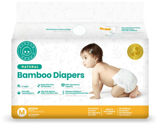 Little Toes® Natural Bamboo Diapers — 36 Pack