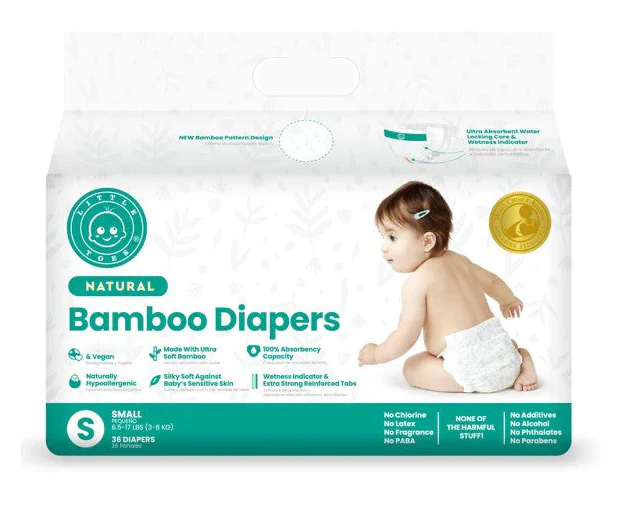 Little Toes® Natural Bamboo Diapers — 36 Pack