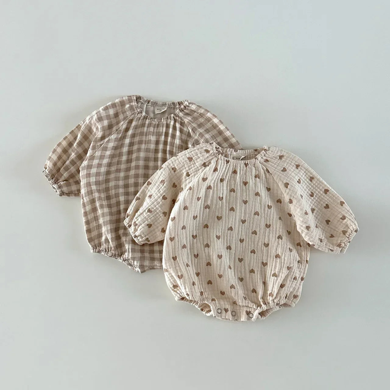 Plaid Hearts Girls Romper