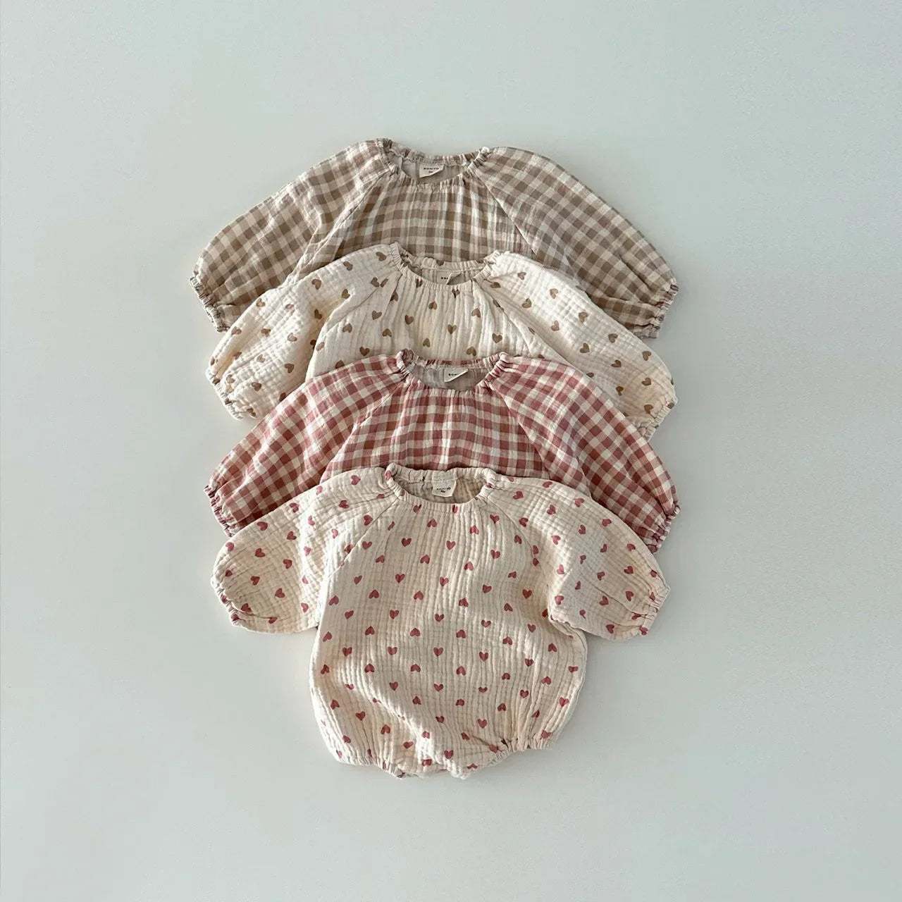 Plaid Hearts Girls Romper