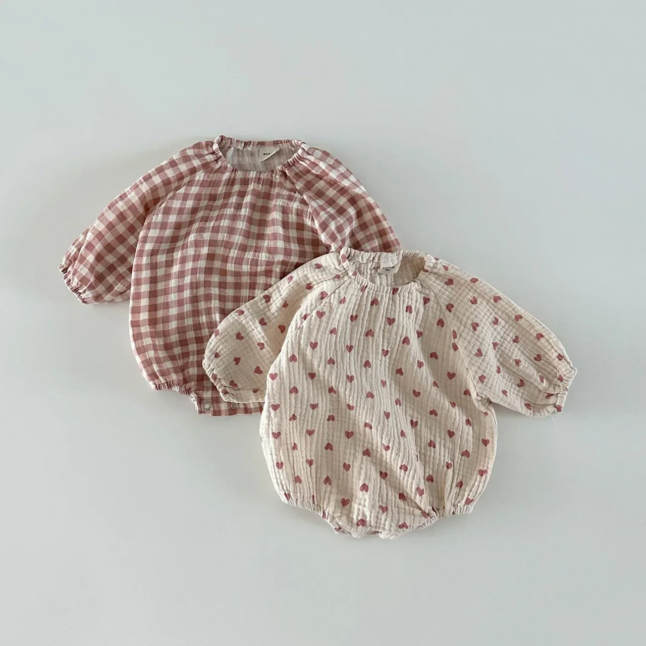 Plaid Hearts Girls Romper