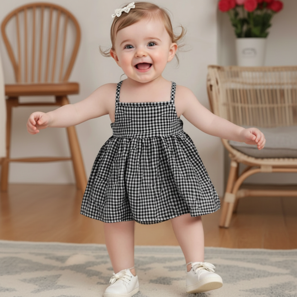 Plaid Picnic Romper Dress
